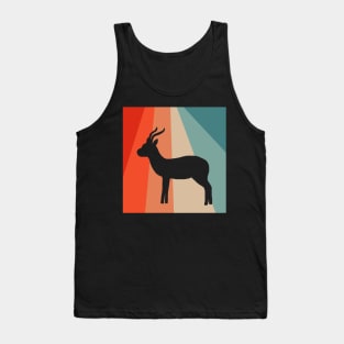 Vintage Gazelle Retro Design Wild Animal Horned Bearer Tank Top